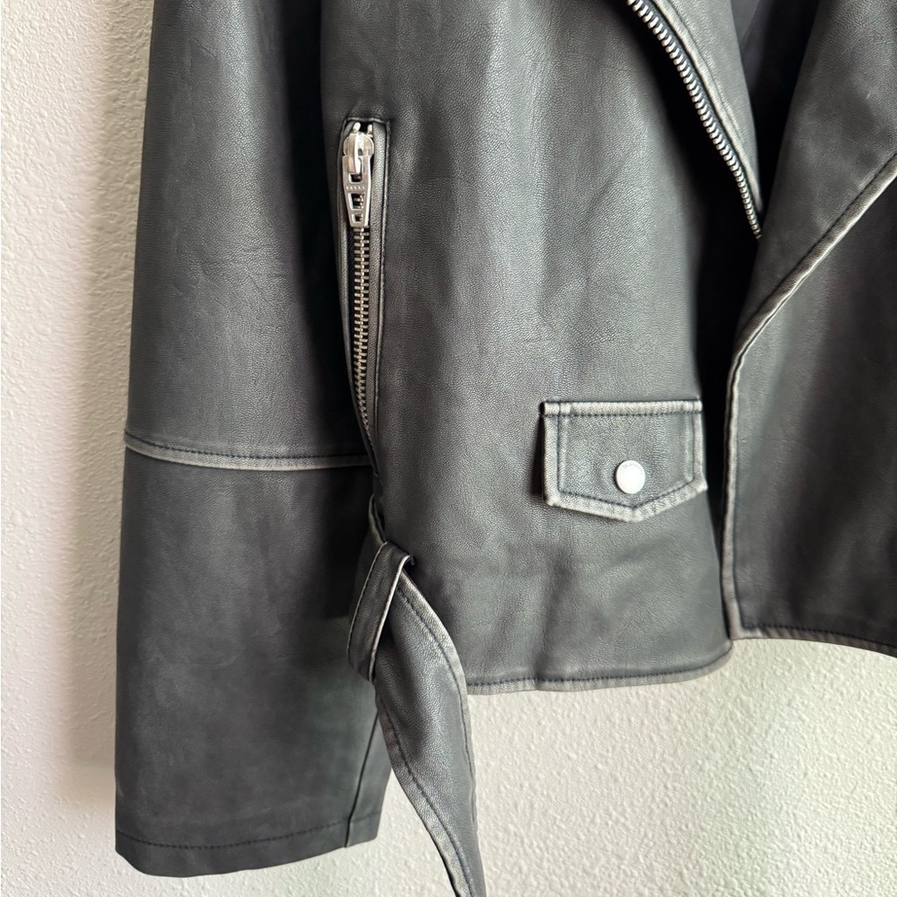 BLANK NYC Vegan Leather Moto Jacket with Belt - Picture 9 of 13